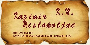 Kazimir Mislopoljac vizit kartica